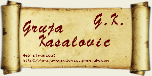 Gruja Kasalović vizit kartica